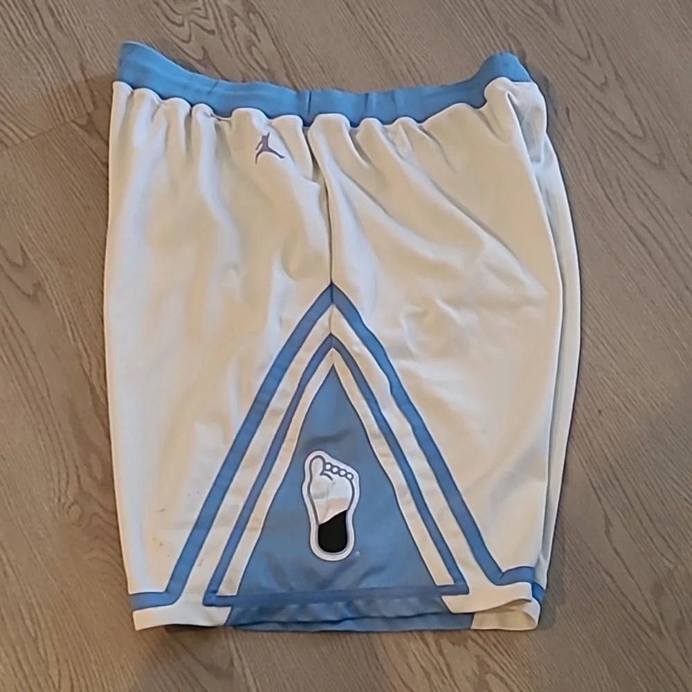 Jordan White and Light Blue Athletic Shorts
